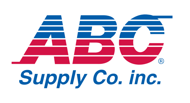 ABC Supply Co. Inc. logo with large red and blue striped letters ABC above Supply Co. inc. in blue text on a white background.